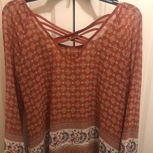 Sweet Journey sheer top with flare arms